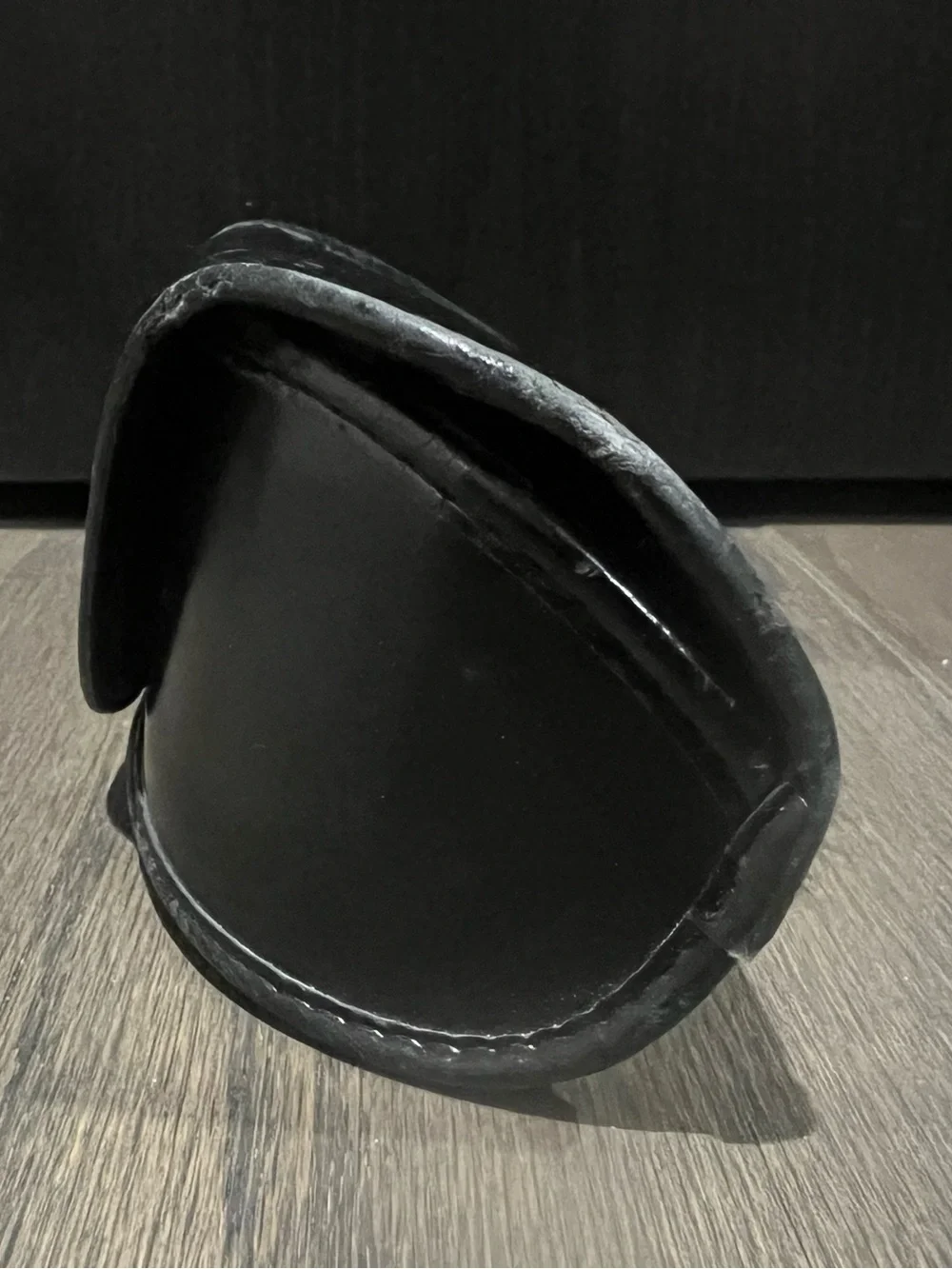 Authentic Salvatore Ferragamo Black Leather Snap Sunglasses Case